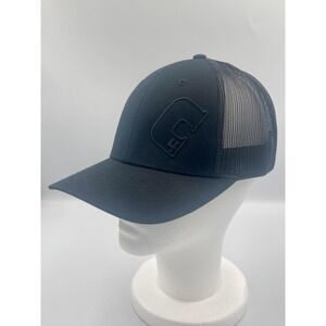 C Logo Hat Cap Snap Back Black Mesh Trucker Tonal Embroidered Richardson Mens